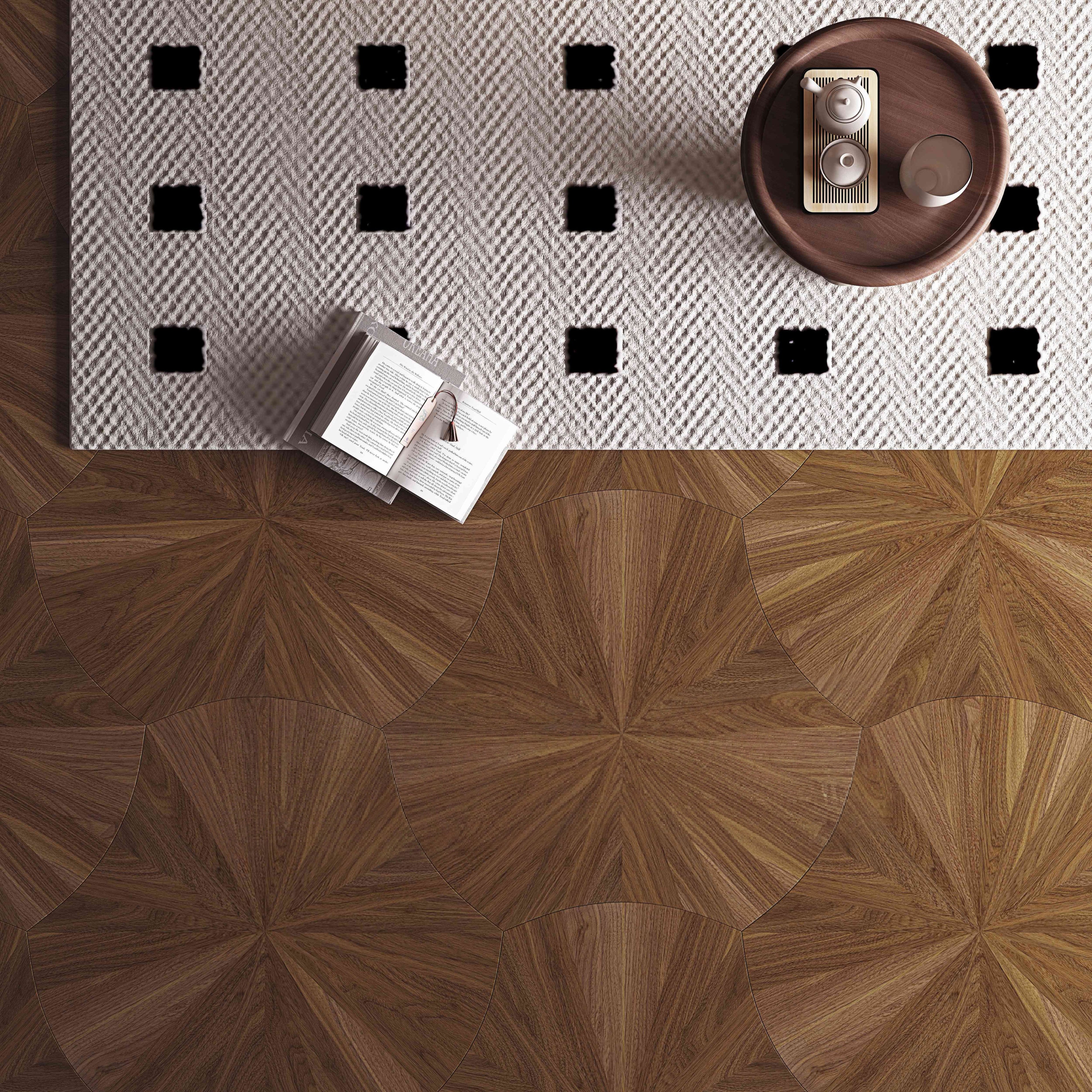 F42-Lotus leaf parquet-Multi-layer Geometric Parquet Flooring