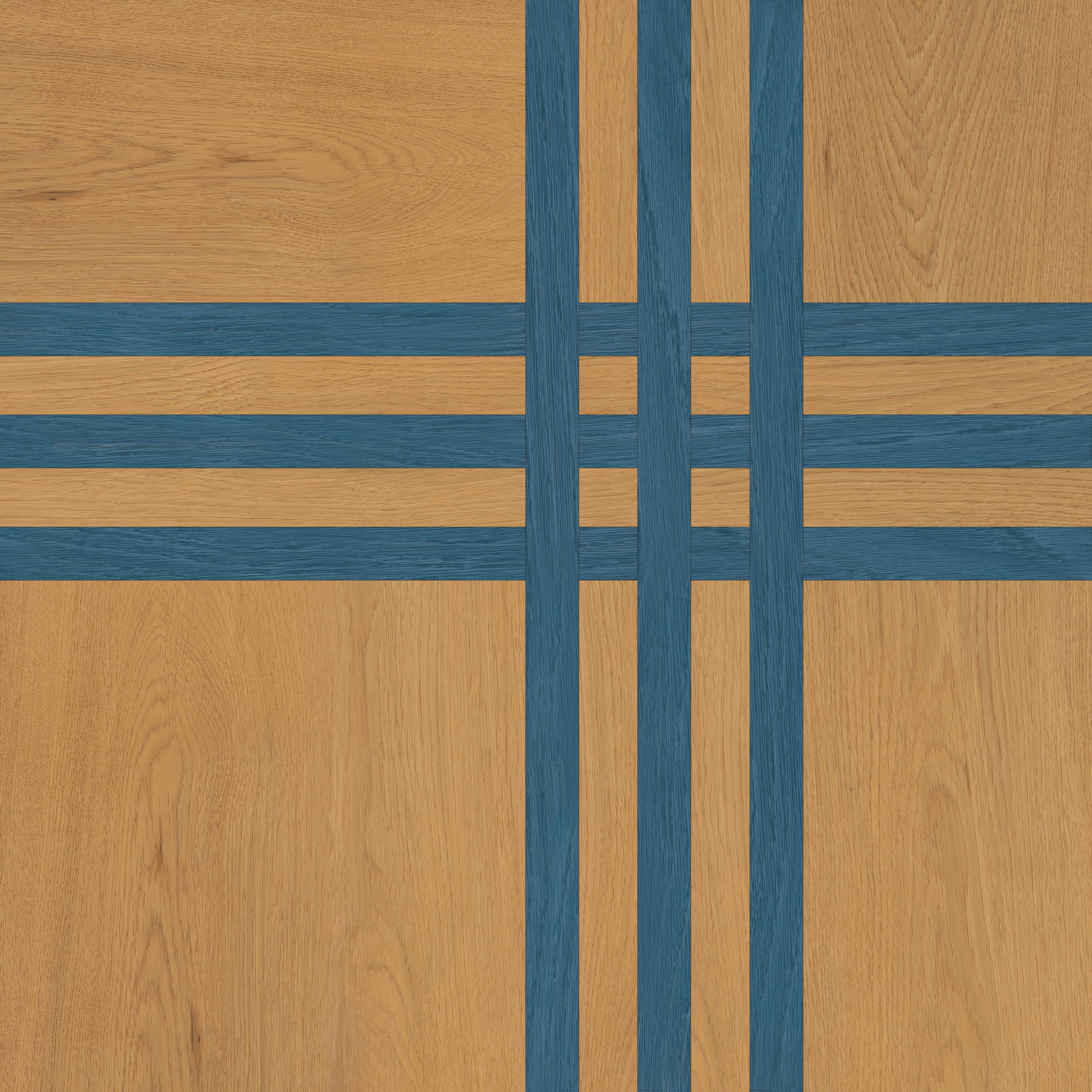 F30-Criss-Cross Azure Art-Multi-layer Engineered Marquetry Flooring，Dyed