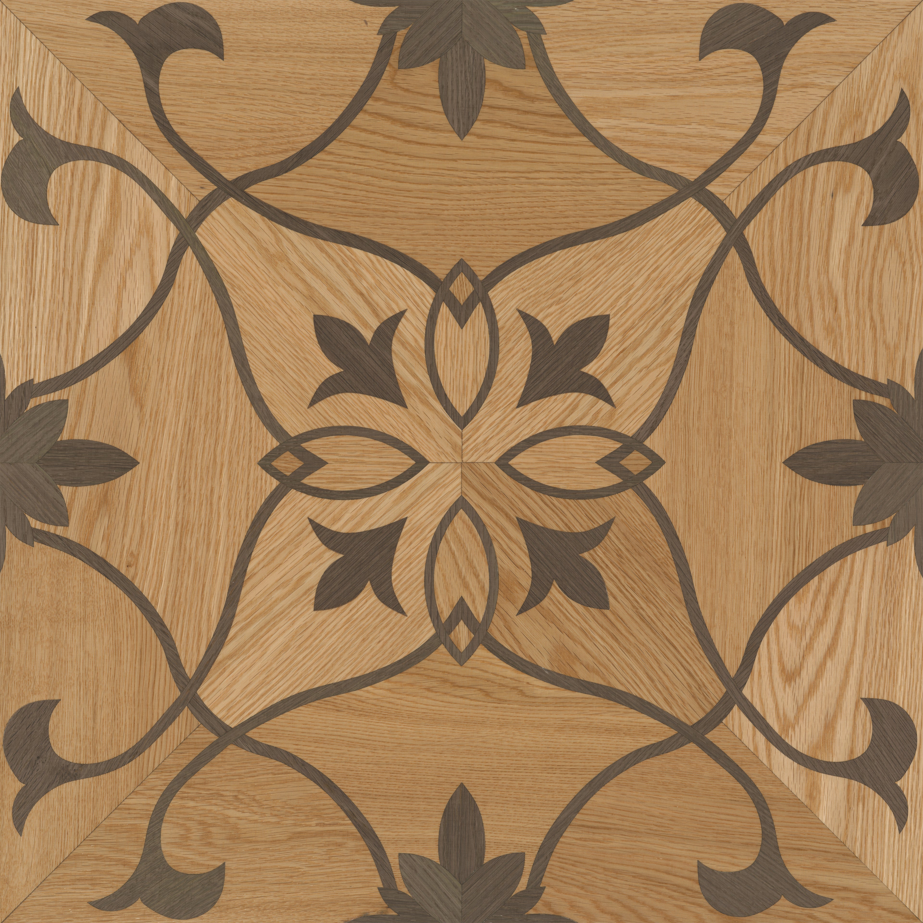 F37-Intertwined Four-leaf Marquetry-Multi-layer Engineered Marquetry Flooring