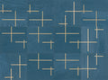 F39-Scattered Cross Indigo Parquet-Multi-layer Engineered Marquetry Flooring，Dyed